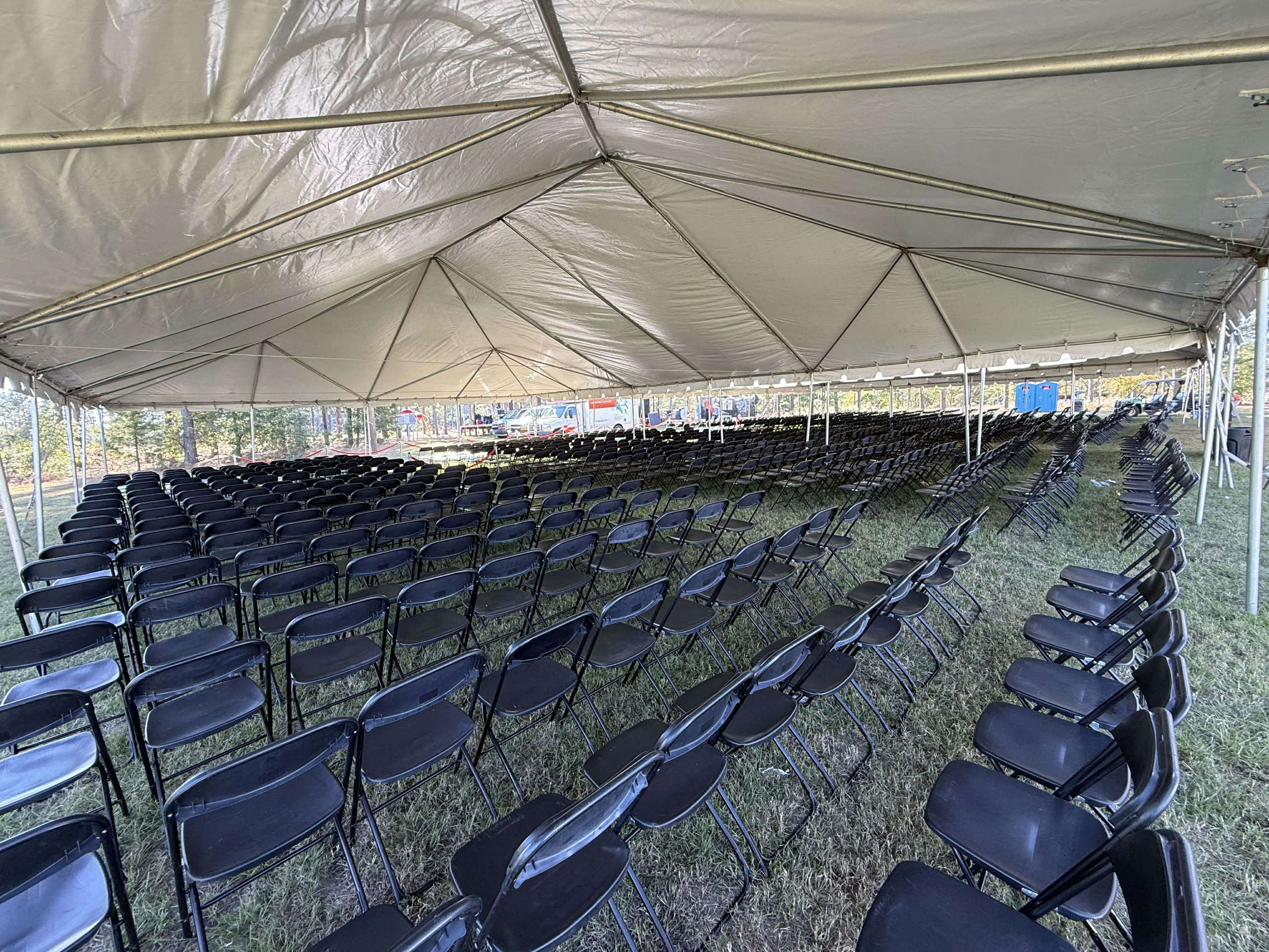 Frame tent interior